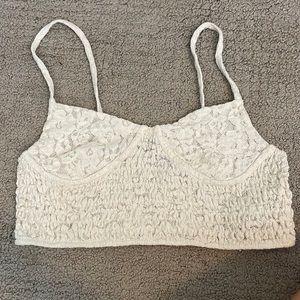 Small lace cream crop top